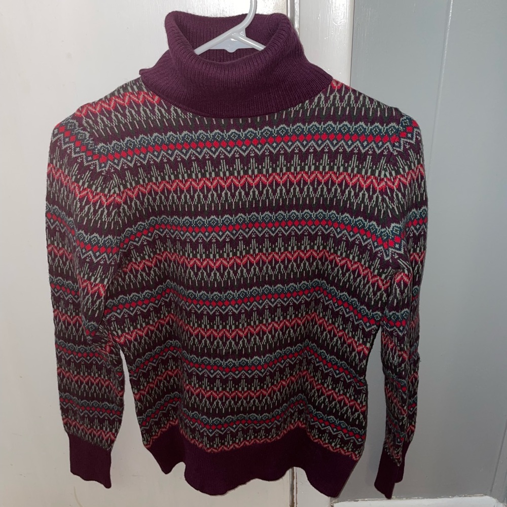 LL Bean Patterned Turtleneck